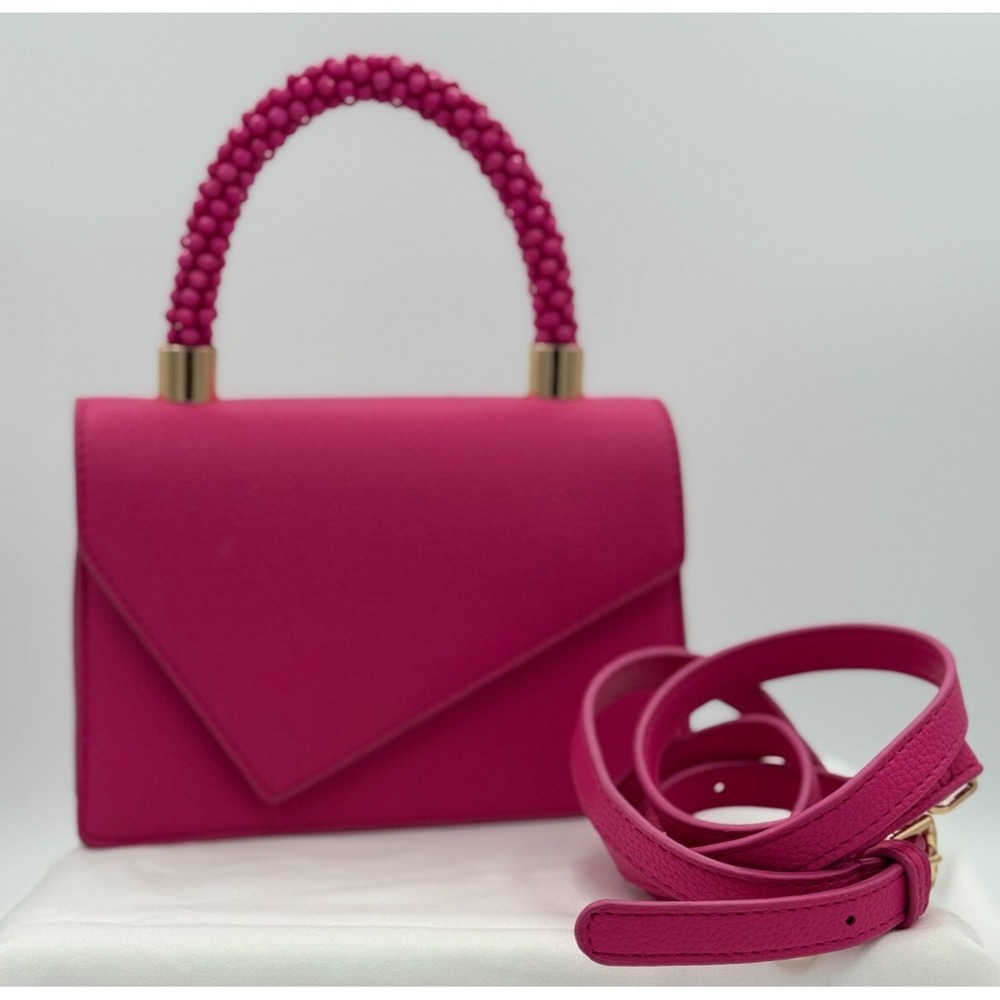 Expressions NYC Pink Purse  - Beaded Handle - Shoulder Strap - New w/Out Tags